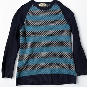 Brooklyn Industries Sweater - Blue and Black Patterned Men's Sweater